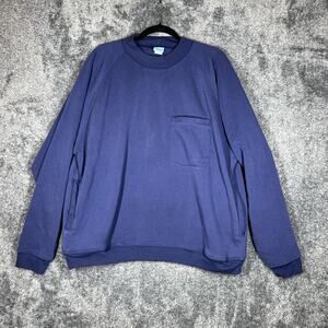 Active Joe Sweatshirt Mens XL Blue Pullover Heavyweight Fleece Pockets Crewneck